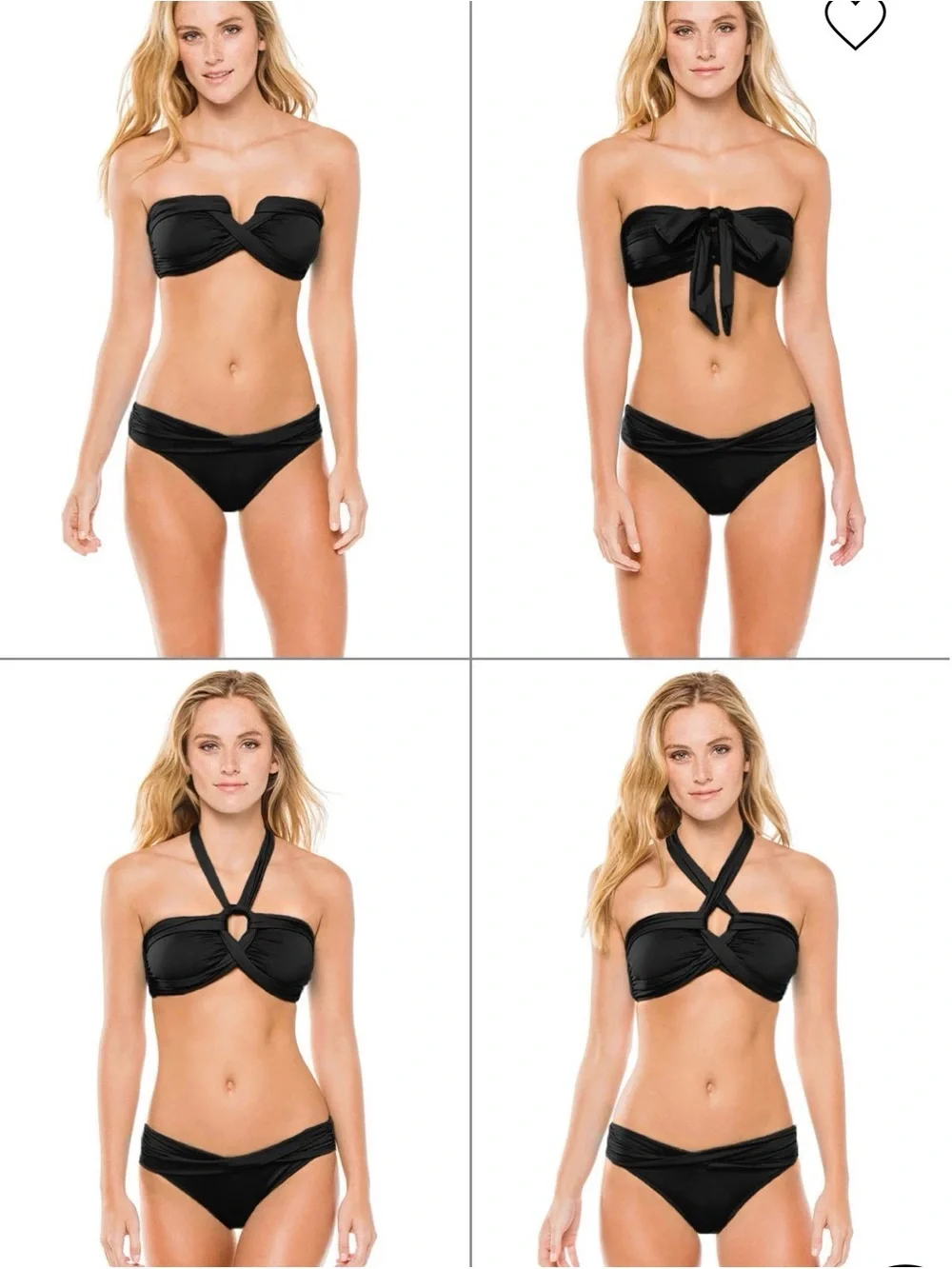 Seafolly Jade Green Twist Bandeau Halter Bikini Set Multi Way AUS 16 US 12 XL